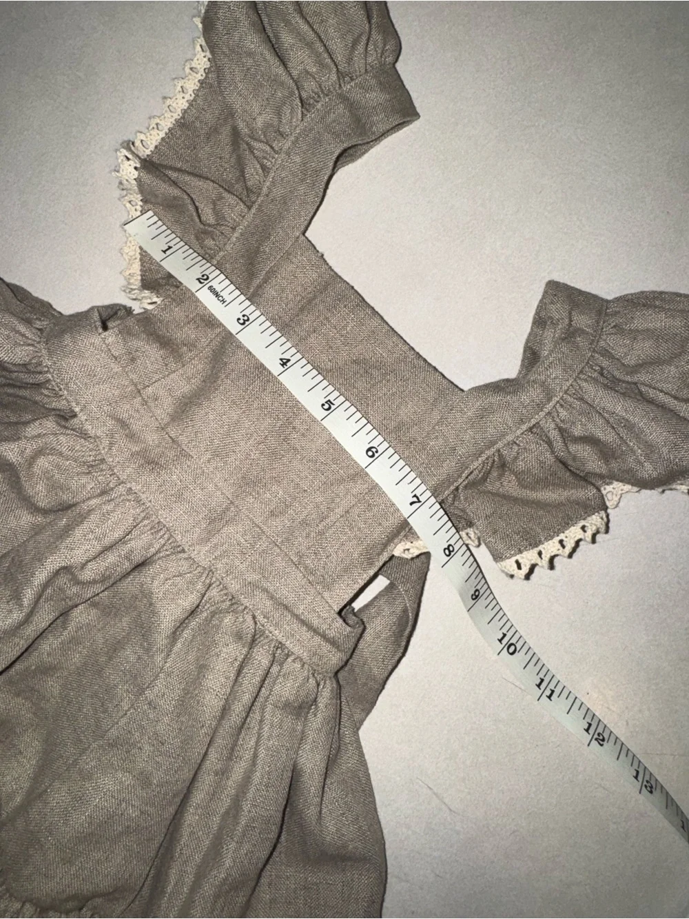 Sweet Jane Irish Linen Baby Dress 6 Months 6M Lacy Ruffle Pinafore